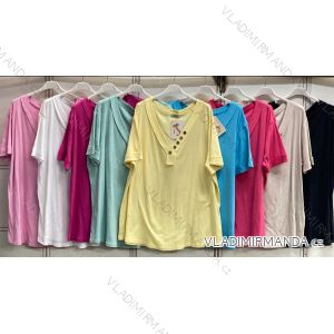 Tričko krátky rukáv dámske nadrozmer (54/56/58 ONE SIZE) TALIANSKA MÓDA IMC26074