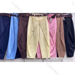 Nohavice voľnočasové s opaskom dámske nadrozmer (44/46/48 ONE SIZE) TALIANSKA MÓDA IMC26075