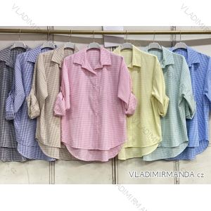 Košeľa predĺžená 3/4 dlhý rukáv dámska nadrozmer (48/50/52 ONE SIZE) TALIANSKA MÓDA IMC26078