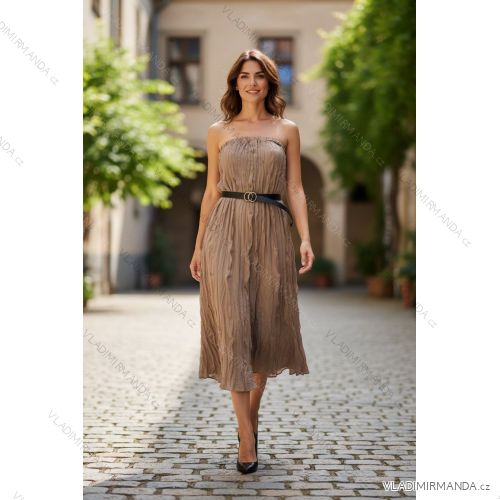 Šaty letný carmen s opaskom dámske (S/M/L ONE SIZE) TALIANSKA MÓDA IMD26030