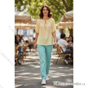 Tričko krátky rukáv dámske nadrozmer (44/46/48 ONE SIZE) TALIANSKA MÓDA IMD26031