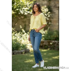 Tričko krátky rukáv dámske nadrozmer (48/50/52 ONE SIZE) TALIANSKA MÓDA IMD26040