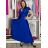 Šaty dlhé elegantný krátky rukáv dámske ANNA (S/M/L ONE SIZE) TALIANSKA MÓDA IM4260024/DUR S/M/L modrá kráľovská