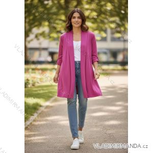 Cardigan bavlnený 3/4 dlhý rukáv dámsky nadrozmer (44/46/48 ONE SIZE) TALIANSKA MÓDA IMD26041