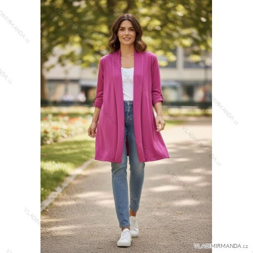 Cardigan bavlnený 3/4 dlhý rukáv dámsky nadrozmer (44/46/48 ONE SIZE) TALIANSKA MÓDA IMD26041