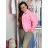 Bunda krátka oversize dlhý rukáv dámska BIANCA (S/M/L ONE SIZE) TALIANSKA MÓDA IMWCA26003/DU S/M/L ružová