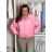 Bunda krátka oversize dlhý rukáv dámska BIANCA (S/M/L ONE SIZE) TALIANSKA MÓDA IMWCA26003/DU S/M/L ružová