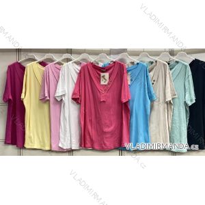 Tričko krátky rukáv dámske nadrozmer (54/56/58 ONE SIZE) TALIANSKA MÓDA IMC26086