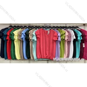 Tričko krátky rukáv dámske nadrozmer (48/50/52 ONE SIZE) TALIANSKA MÓDA IMC26087