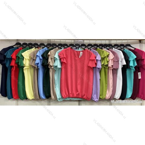 Tričko krátky rukáv dámske nadrozmer (48/50/52 ONE SIZE) TALIANSKA MÓDA IMC26087