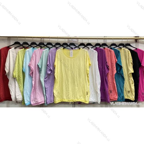 Tričko krátky rukáv dámske nadrozmer (54/56/58 ONE SIZE) TALIANSKA MÓDA IMC26088