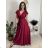 Šaty dlhé elegantný krátky rukáv dámske ANNA (S/M/L ONE SIZE) TALIANSKA MÓDA IM4260024/DUR S/M/L růžová světlá