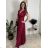 Šaty dlhé elegantný krátky rukáv dámske ANNA (S/M/L ONE SIZE) TALIANSKA MÓDA IM4260024/DUR S/M/L růžová světlá