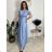 Šaty dlhé elegantný krátky rukáv dámske ANNA (S/M/L ONE SIZE) TALIANSKA MÓDA IM4260024/DUR S/M/L růžová světlá