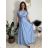 Šaty dlhé elegantný krátky rukáv dámske ANNA (S/M/L ONE SIZE) TALIANSKA MÓDA IM4260024/DUR S/M/L růžová světlá