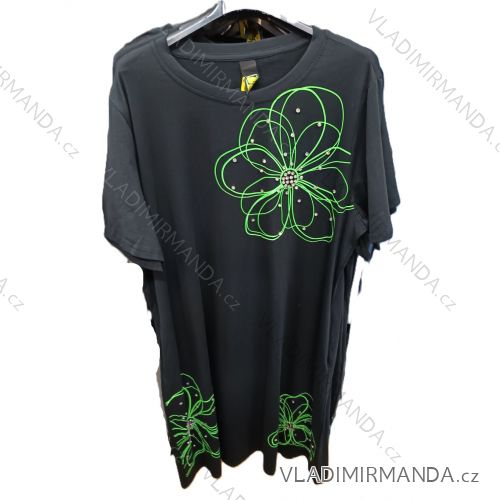 Šaty letní krátký rukáv dámské nadrozměr (42/44/46 ONE SIZE) ITALSKÁ MÓDA IMSM26111