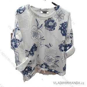 Mikina tenká dlhý rukáv dámska nadrozmer (42/44/46 ONE SIZE) TALIANSKA MÓDA IMSM26113