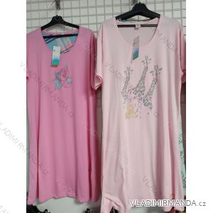 Košeľa nočný krátky rukáv dámska nadrozmer (M - 3XL) C-LEMON LEM26010