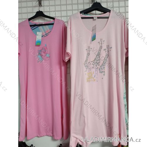 Košeľa nočný krátky rukáv dámska nadrozmer (M - 3XL) C-LEMON LEM26010