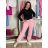 Tepláky/Kalhoty elegantné oversize dlhé dámske (S/M/L ONE SIZE) TALIANSKA MÓDA IMD26003