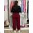 Tepláky/Kalhoty elegantné oversize dlhé dámske (S/M/L ONE SIZE) TALIANSKA MÓDA IMD26003/DUR vínová S/M/L