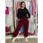 Tepláky/Kalhoty elegantné oversize dlhé dámske (S/M/L ONE SIZE) TALIANSKA MÓDA IMD26003/DUR vínová S/M/L