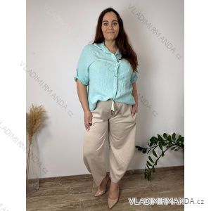 Nohavice/tepláky voľnočasové maslové balónové dámske nadrozmer ANNA (48/50/52 ONE SIZE) TALIANSKA MÓDA IM4260022/DUR