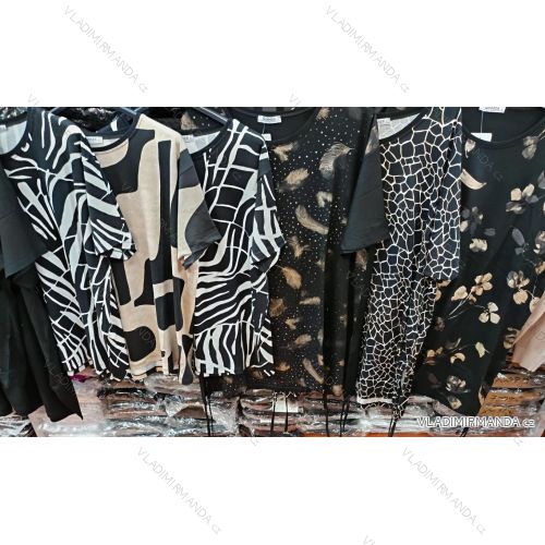 Šaty letné krátky rukáv dámske nadrozmer (42/44/46 ONE SIZE) TURECKÁ MÓDA TM926005