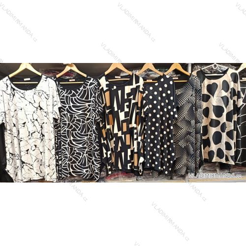 Šaty letné krátky rukáv dámske nadrozmer (42/44/46 ONE SIZE) TURECKÁ MÓDA TM926006