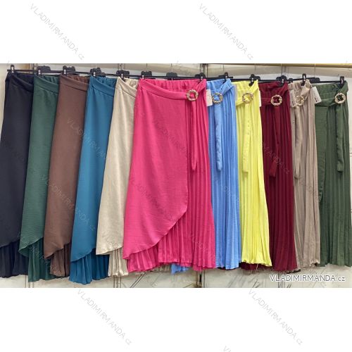 Sukňa dlhá skladaná dámska nadrozmer (42/44/46 ONE SIZE) TALIANSKA MÓDA IMC26097