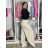 Nohavice dlhé elegantní dámske BRITA (S/M/L ONE SIZE) TALIANSKA MÓDA IM4260023/DU S/M/L béžová