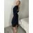 Šaty elegantný dlouhý rukáv dámske INESS (S/M/L ONE SIZE) TALIANSKA MÓDA IMWHD25200/DU