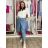 Nohavice voľnočasové riflové s opaskom dámske VERONA (S/M/L ONE SIZE) TALIANSKA MÓDA IMD26028