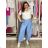Nohavice dlhé elegantní dámske JITKA (S/M/L ONE SIZE) TALIANSKA MÓDA IM426070/DU S/M/L svetlo modrá