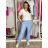 Nohavice volnočasové dámske KEYSY (S/M/L ONE SIZE) TALIANSKA MÓDA IMD26027/DU S/M/L svetlo modrá