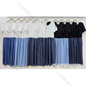 Šaty letné krátky rukáv dámske nadrozmer (42/44/46 ONE SIZE) TALIANSKA MÓDA IM426109