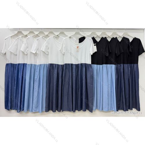 Šaty letné krátky rukáv dámske nadrozmer (42/44/46 ONE SIZE) TALIANSKA MÓDA IM426109