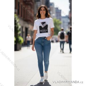 Tričko krátky rukáv dámske (S/M/L ONE SIZE) TALIANSKA MÓDA IMD26050