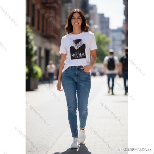 Tričko krátky rukáv dámske (S/M/L ONE SIZE) TALIANSKA MÓDA IMD26050