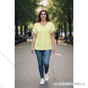 Tričko krátky rukáv dámske nadrozmer (44/46/48 ONE SIZE) TALIANSKA MÓDA IMD26051