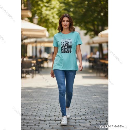 Tričko krátky rukáv dámske (S/M/L ONE SIZE) TALIANSKA MÓDA IMD26052