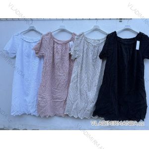Šaty letné krátky rukáv dámske nadrozmer (48/50/52 ONE SIZE) TALIANSKA MÓDA IMD26056