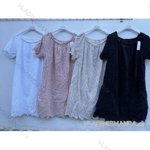 Šaty letné krátky rukáv dámske nadrozmer (48/50/52 ONE SIZE) TALIANSKA MÓDA IMD26056