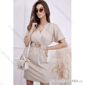 Šaty krátke elegantný letný krátky rukáv dámske (S/M/L ONE SIZE) TALIANSKA MÓDA IMD26058