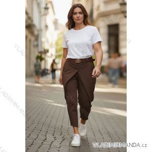 Kalhoty elegantní s páskem dámské (M/L/XL ONE SIZE) ITALSKÁ MÓDA IMD26060