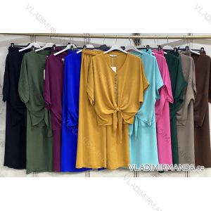 Súprava letné tričko krátky rukáv a nohavice dámske nadrozmer (54/56/58 ONE SIZE) TALIANSKA MÓDA IMC26103