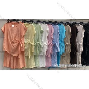 Súprava letné tričko krátky rukáv a nohavice dámske nadrozmer (48/50/52 ONE SIZE) TALIANSKA MÓDA IMC26107