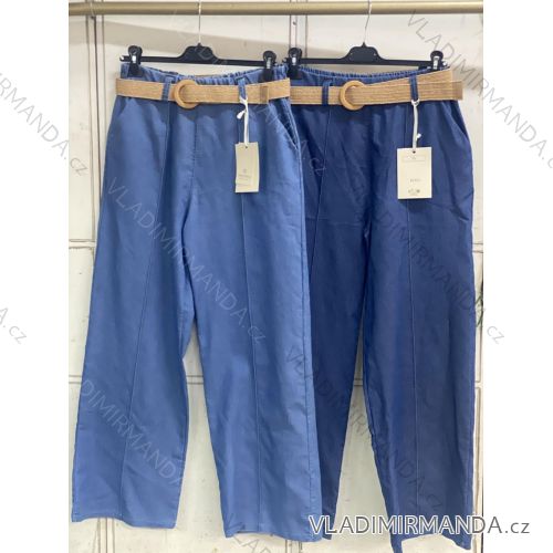Nohavice riflové s opaskom dámske (S/M/L ONE SIZE) TALIANSKA MÓDA IMC26110