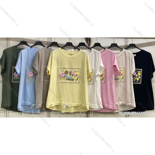 Tričko sťahovací krátky rukáv dámske nadrozmer (46/48/50 ONE SIZE) TALIANSKA MÓDA IMC26112