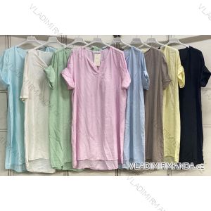 Šaty letné krátky rukáv dámske nadrozmer (50/52/54 ONE SIZE) TALIANSKA MÓDA IMC26116